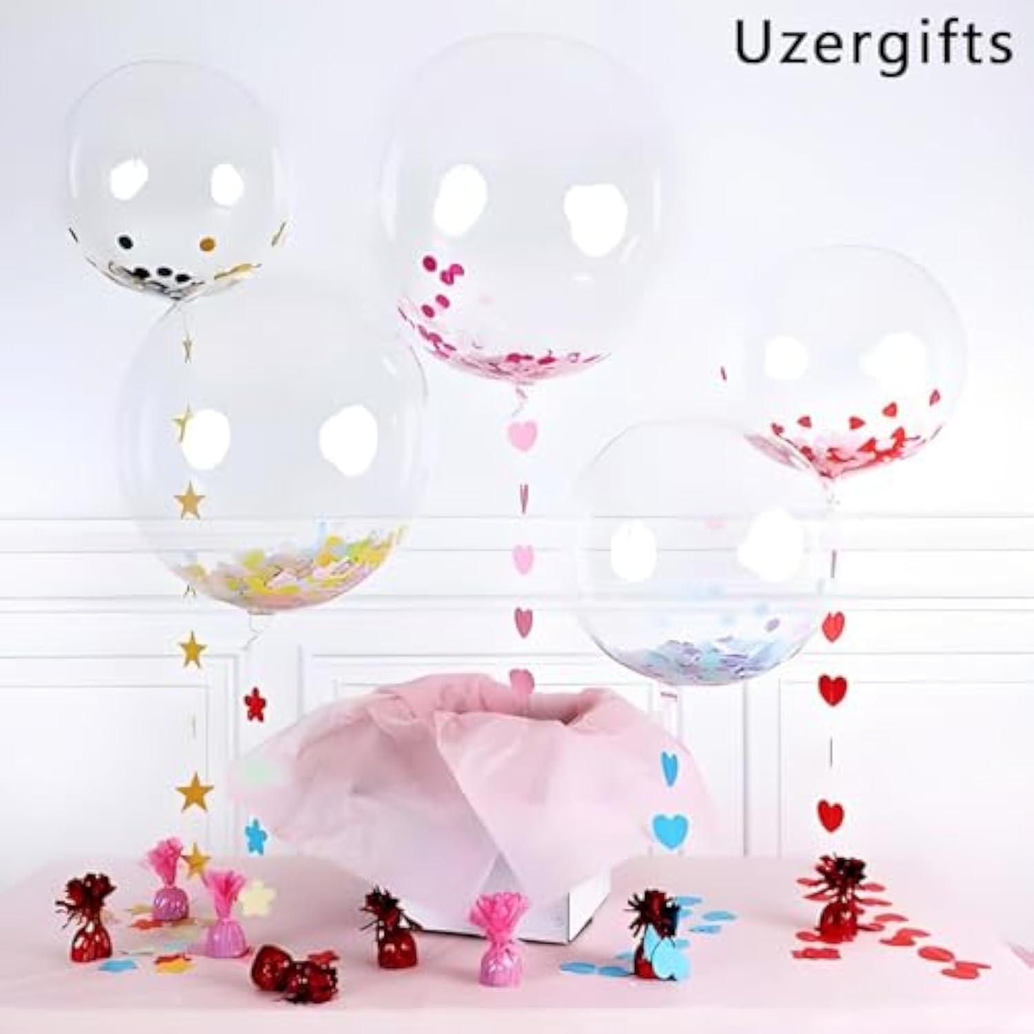 Bobo Balloons 25 Packs, 24 Inch Helium Style Transparent Bubble Bobo Balloons For Led Light Up Balloon, Gifts For Christmas,Wedding,Birthday Party Decorations (Led String Not Included) (25 Pcs)