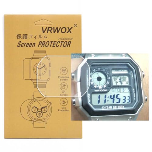 [5-Pcs] TPU Screen Protector For AE-1200/AE-1300 Watch, Full Coverage Screen Protector for AE-1200/AE1200WH-1A/AE1200WHD-1A Watch HD Clear