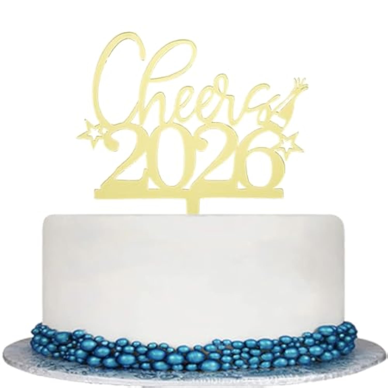 Cheer To 2026 Cake Topper, Mirror Gold Happy New Year 2026 Acrylic Cake Decorations, Welcome 2026 New Year'S Eve Carnival, Happy 2026 Party Decorations Supplies