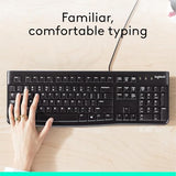 K120 Wired Keyboard For Windows, Usb Plug-And-Play, Full-Size, Spill-Resistant, Curved Space Bar, Compatible With Pc, Laptop - Black
