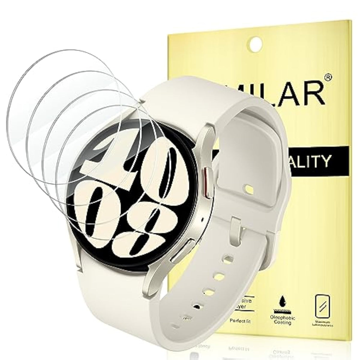 4-Pack Samsung Galaxy Watch 40mm Screen Protector Waterproof Tempered Glass