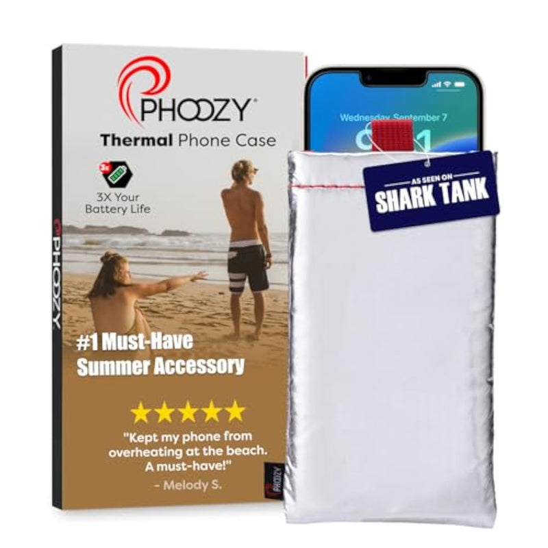Thermal Phone Case - Apollo Series : Cell Phone Pouch Prevents Overheating From Sun Exposure, Extends Battery Life, Provides Drop Protection And Floats In Water (Large-Silver)