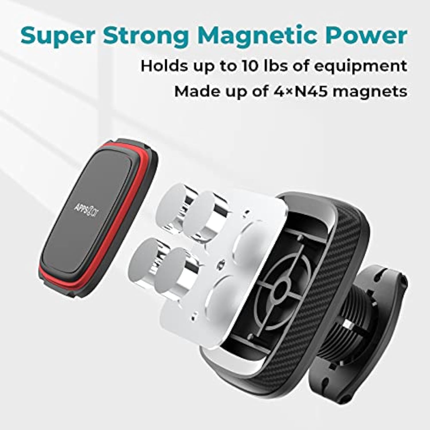 Magnetic Phone Holder For Car, Dashboard Windshield Phone Holder Mount With Flexible Arm & Built-In Strong Magnets, Suction Cup Phone Holder For Car Compatible With All Smartphones