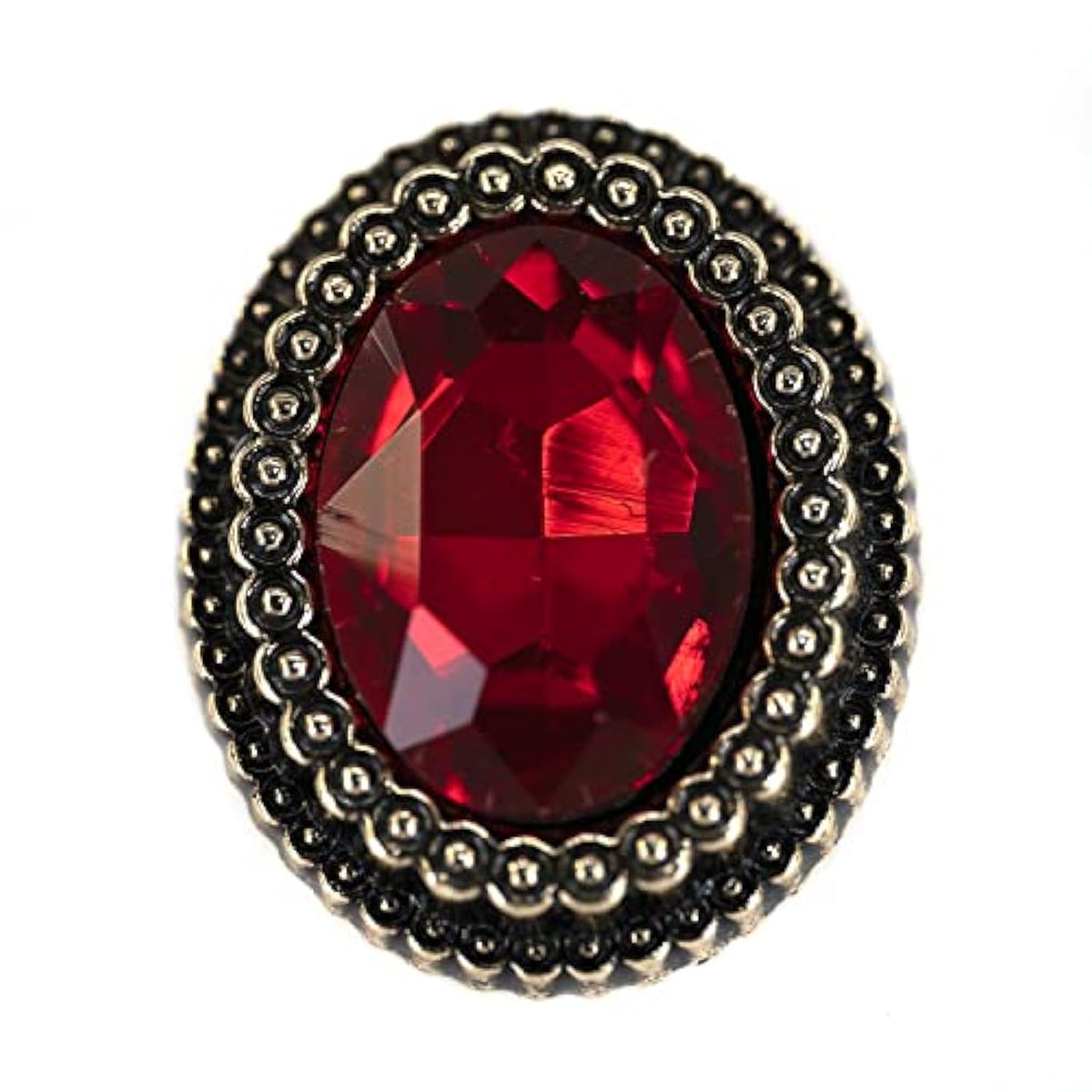 20 Pcs Red Oval Rhinestone Metal Shank Sewing Coat Buttons - 21Mm - 27