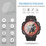 Watch Screen Protector (3+1Pack) Compatible For Amazfit Active Edge, Tempered Glass Film Anti-Scratch High Definition Full Coverage And Soft Tpu Protective Case, Black