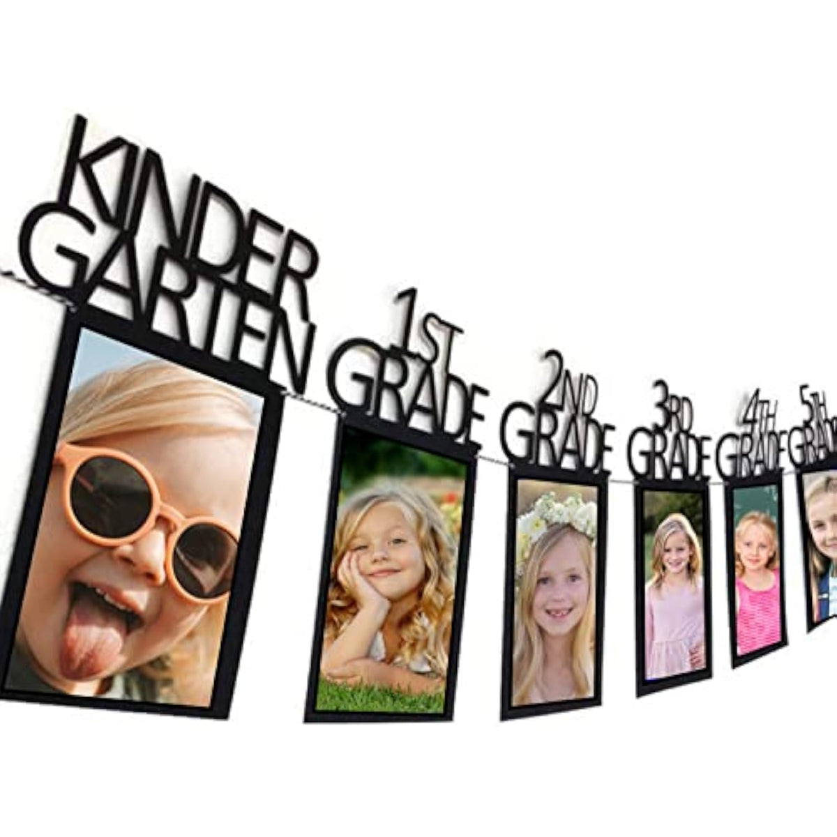 Graduation Photo Banner For 2025 2026 Party Decorations, Kindergarten To 12Th Grade Picture Banner, Middle School, High School College Graduation Party Supplies Black 4X6 Inch Sg063Bk