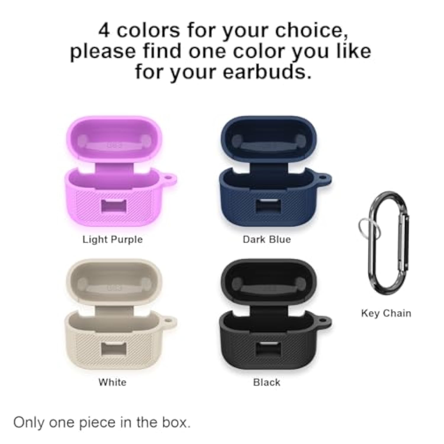 Compatible With Tozo T20 Case Cover, Soft Silicone Skin Case With Keychain, Shock Absorbing And Anti-Drop Protective Case With Led Power Display For Men And Women [Front Led Visible] Dark Blue