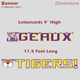 Havercamp Lsu Geaux Tigers Banner 11.5 Ft Long Ideal Lsu Decorations for Party Tailgate Party Supplies Graduation Game Day (by Havercamp)