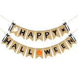 Happy Halloween Burlap Banner Party Decoration for Haunted House Home Mantle Indoor Decor