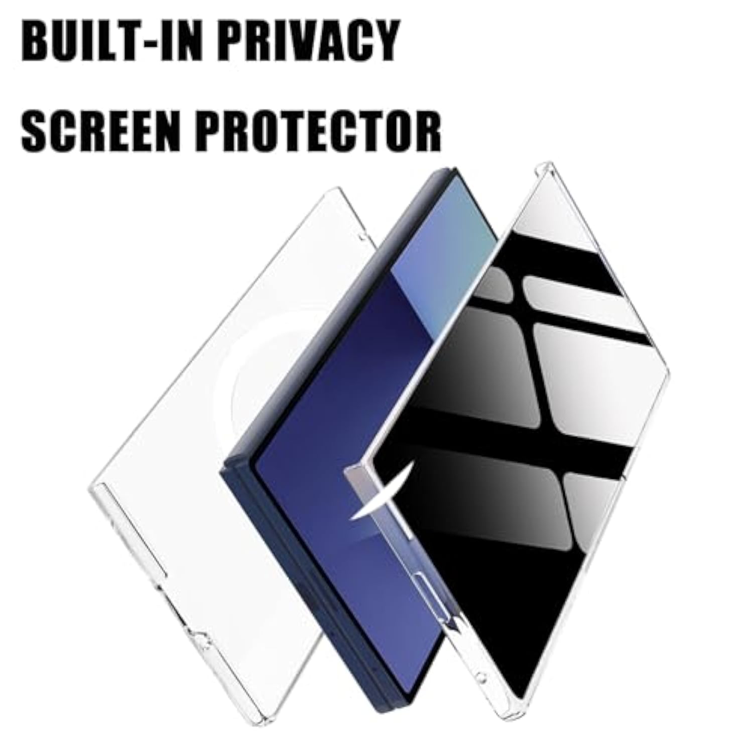 Magnetic Case For Samsung Galaxy Z Fold 7 With Privacy Screen Protector [Compatible With Magsafe],Ultra Thin Anti Yellowing Scratch Resistant Bumper Cover For Galaxy Z Fold 7 2025,Clear