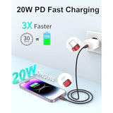 2Ft Usb C To Lightning Cable, 2 Pack Pd Fast Charging [Mfi Certified] Usb C Iphone Charger Cord, Braided Short Usbc To Lightning Cable For Iphone 14/13/12/11 Pro Max/Xr/Xs/Se/Airpods