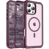 For Iphone 16 Pro Max Case, [Compatible With Magsafe][Military Grade Drop Protection][Heavy Duty Protection][Non-Slip][Shockproof] 2-Layer Durable Bumper Phone Case 6.9''-Wine Red