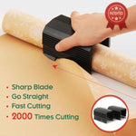 2Pc Wrapping Paper Cutter Christmas Paper Roll Cutters Paper Cutter Slider Tool Set Christmas Gift Packing Wrapping Cutting Supplies For Crafting Birthday Gifts Wrap Rolls (2Pc Black)