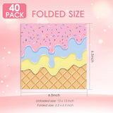 40 Pcs Ice Cream Birthday Party Napkins, Ice Cream Disposable Tableware Party Table Decorations For Girls Baby Shower,2 Ply 6.5 X 6.5 Inches For Appetizer,Dessert,Dinner,Donut Party Decorations