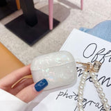 Cute Glitter Airpods Pro 2Nd/1St Generation Case With Cleaner Pen, Shell Pattern Airpods Ipod Pro 2 Gen Cover Protective Skin Girl Women With Luxury Pearl Keychain 2023/2022/2019 - Colorful