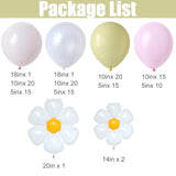 Daisy Flower Balloon Arch Kit, 139Pcs Pink White Yellow Wildflower Balloons Wild Flower Baby In Bloom Decorations, Spring Daisy Theme For Baby Shower & Birthday Party Supplies