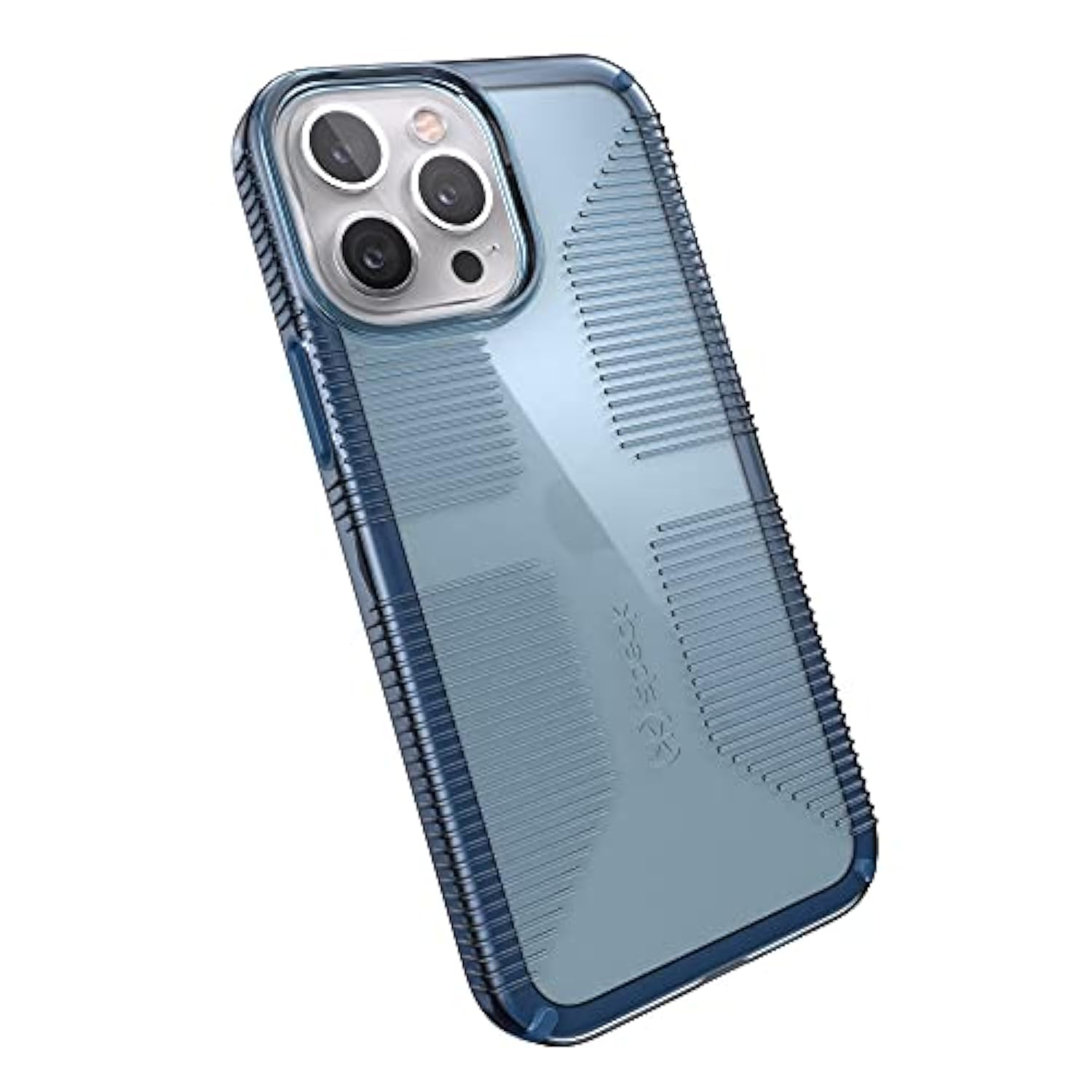 Speck iPhone 13 Pro Max Case - Drop Protection Fits iPhone 12 Pro Max & iPhone 13 Pro Max Phones - Compatible with MagSafe, Extra Grip, Dual Layer Slim Design - Glass Navy, Winter Navy GemShell