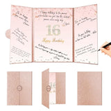 Sweet 16 Birthday Decorations, Creative Rose Gold 16Th Birthday Guest Book Alternative, Large 16Th Birthday Signature Book 12" X 18", Great 16 Years Old Birthday Gifts For Girls
