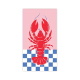 Decorative Lobster Paper Guest Towels, Red And Blue Checkered