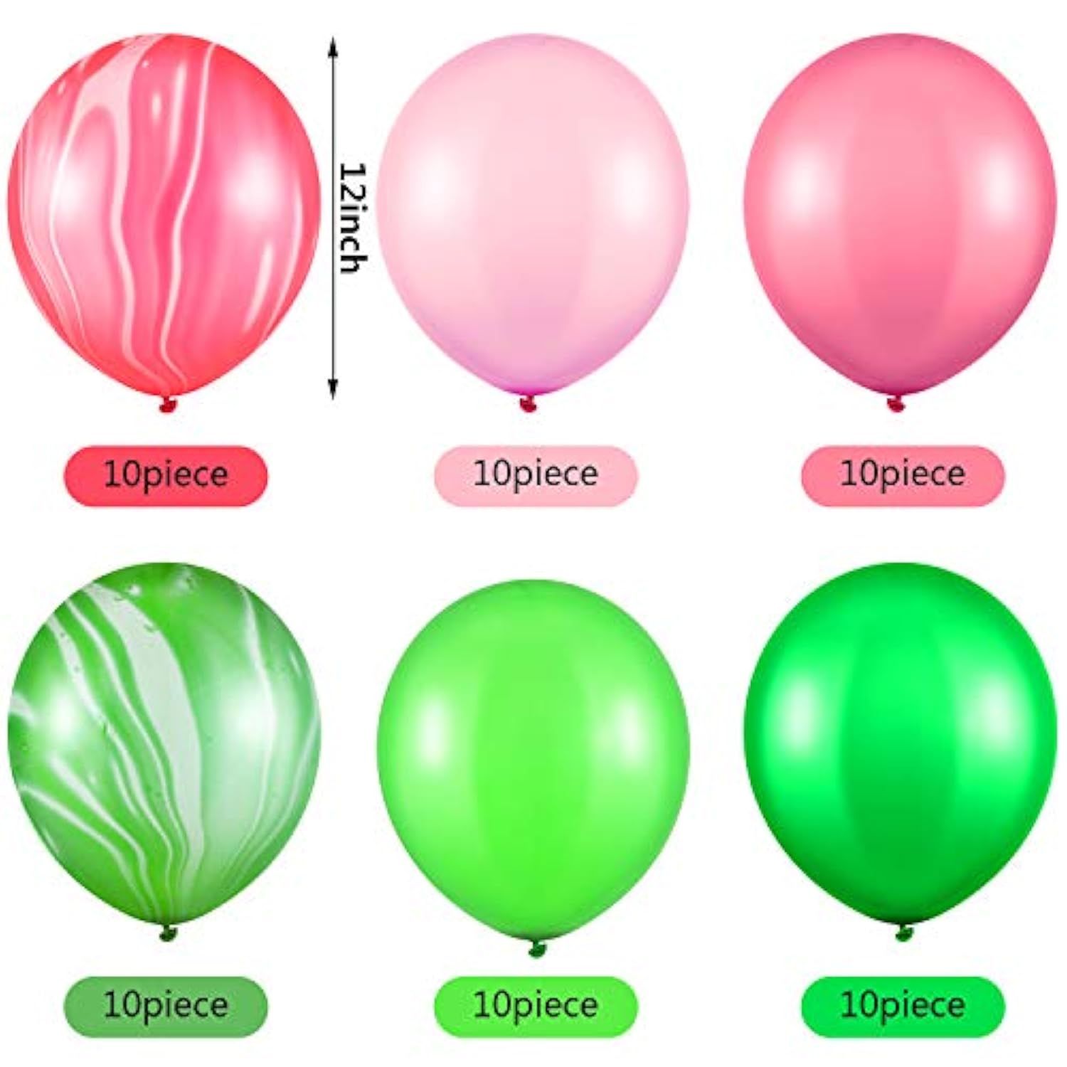 60pcs 12 Inch Red Pink Green Latex Confetti Balloons for Witch Theme Party Decor