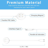 [2-Pack] Charger Compatible For Google Pixel Watch 2/3/Fitbit Ace Lte Replacement Charging Cable (3.3Ft/100Cm) [Not For Pixel Watch 1] (White, Type-C)