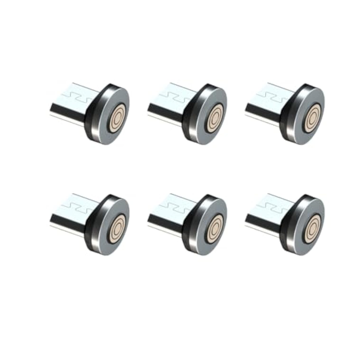 6 Pack Magnetic Connector Tips Micro Usb Magnetic Tip Adapters Compatible With 5 Pin Magnetic Charging Cable For Micro Usb Devices, 360° Rotatable Strong Magnetic Phone Cable Adapter, No Cable
