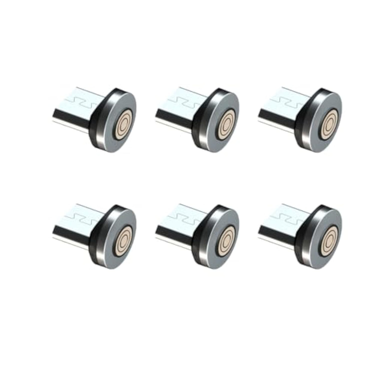 6 Pack Magnetic Connector Tips Micro Usb Magnetic Tip Adapters Compatible With 5 Pin Magnetic Charging Cable For Micro Usb Devices, 360° Rotatable Strong Magnetic Phone Cable Adapter, No Cable