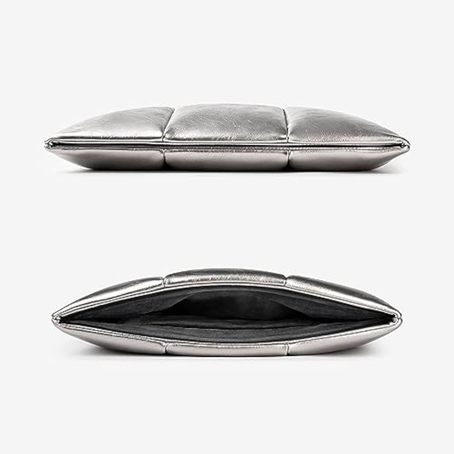 Puffy Laptop Sleeve 15 Inch 16 Inch, Quilted Puffer Laptop Carrying Case, Pillow Pouch Compatible For Macbook Air 15 In M4 2025 & Macbook Pro 16 In M4 2024, Silver