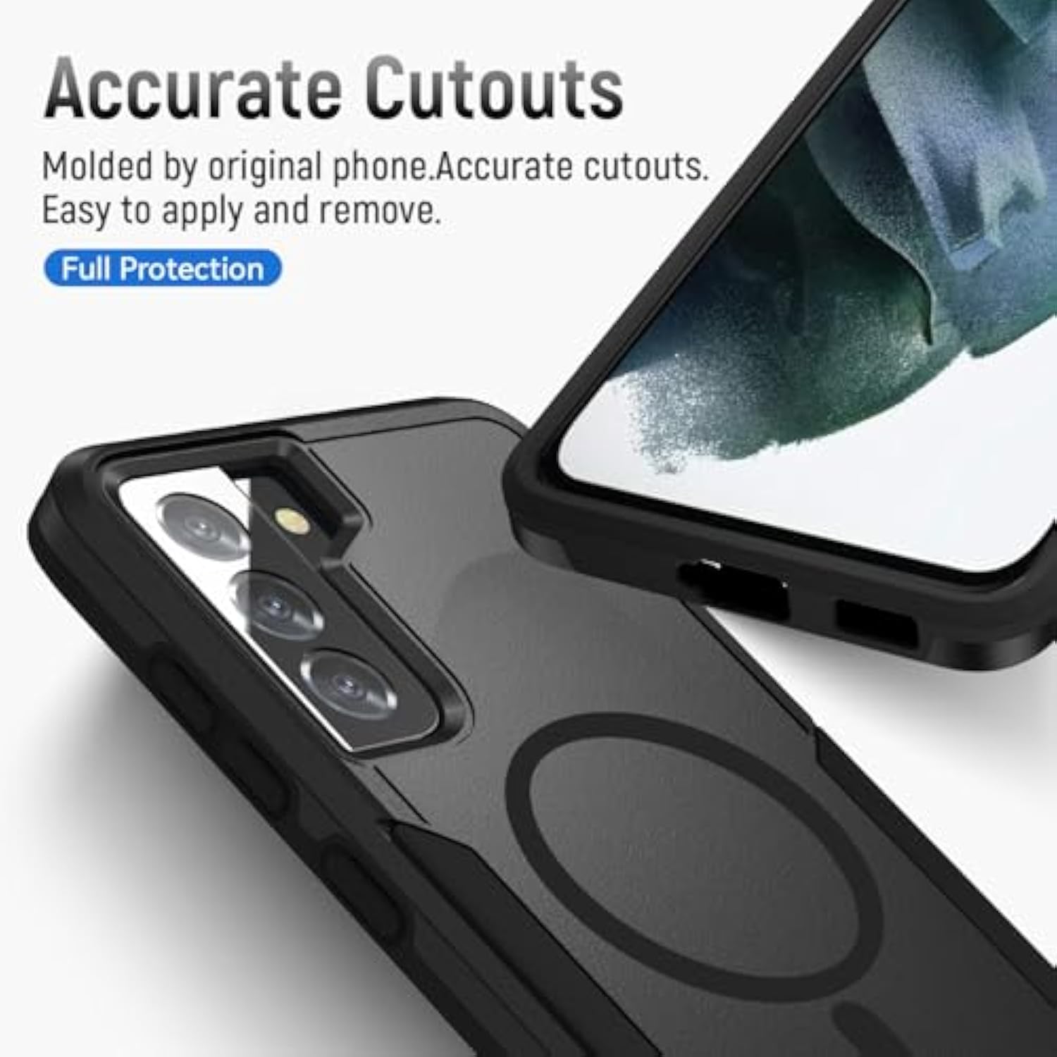 For Samsung Galaxy S21 Plus Case,[Compatible With Magsafe] [Military Grade Drop Tested] Shockproof Magnetic Tough Rugged Protective Phone Case -6.7 Inch (Black)