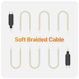 Designs Premium Braided Usb-C To Usb-C Cable, Fast 60W Charging, Compatible With Iphone 15 16 Ipad Macbook Carplay, 2 Pack, Sand/Black, 2M (6.6 Ft)