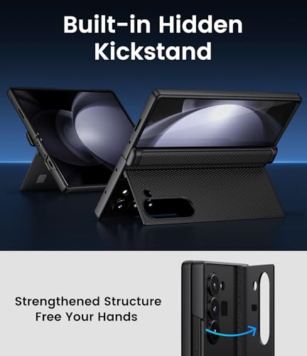 for  Galaxy Z Fold 5 Case with Stand, Front Screen Protector, Hinge Protection, Slim & Rugged, Full Body Hard Cover, Daily Drop Protective