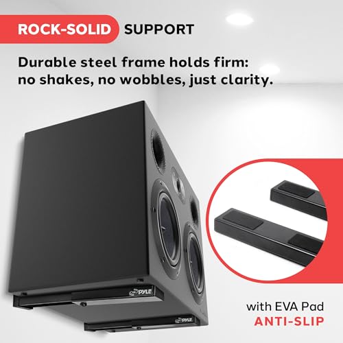 Adjustable Speaker Wall Mount Brackets - 2 Pack Extendable Steel Arms for Center Channel, Small or Large Speakers & Soundbars - 110 lbs Capacity,