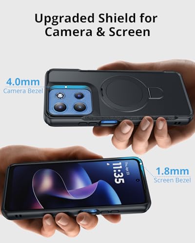 Rugged Case for Moto G 2025 2026 & G Play 2025 2026, Magnetic Phone Case Compatible with MagSafe, Military-Grade Protection with Kickstand & 2X