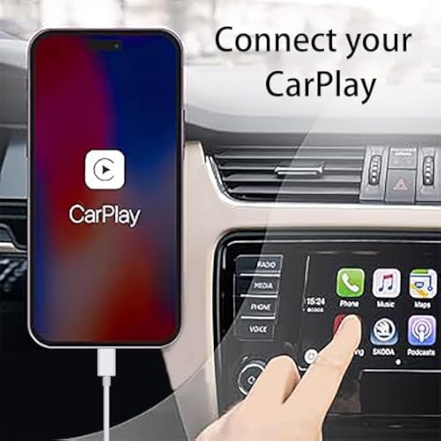 Car Carplay Cable For Iphone 16 15 Pro/Pro Max/Plus,3Ft+6Ft Usb A To Usb C Fast Charging Cord For Iphone 16 15 Samsung Galaxy S25 S24 Ultra Charger,Car Charger Adapter Accessories For Women Men