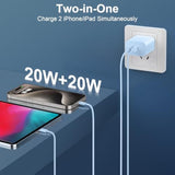 Usb C Charger For Iphone 16/15 Pro Max, 20W Dual Port Usb C Fast Charger Block With 10Ft Long Usb C To C Fast Charging Cord Cable For Iphone 16 15 Pro Max/16 15 Pro/16 15/16 15 Plus,Android Phone