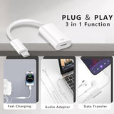 Usb C To Lightning Headphone Audio Adapter, Type C Male To Female Lightning Earphone Converter With Charge/Data Transfer, Compatible With Iphone 16/15 Plus/Pro/Max, Ipad Pro/Air 6/5/4, Macbook