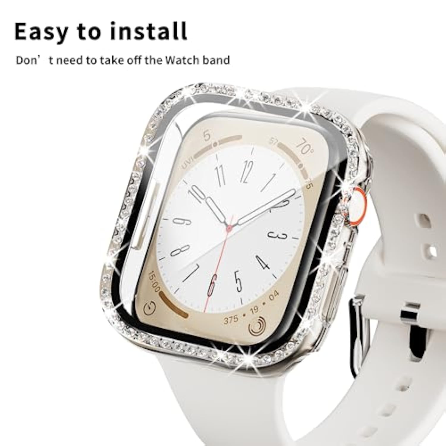 3-Pack Bling Case For Apple Watch 40Mm Se (2Nd Gen) Series 6 5 4 Screen Protector, Women Glitter Diamond Rhinestone Bumper Face Cover For Iwatch Accessories 40 Mm