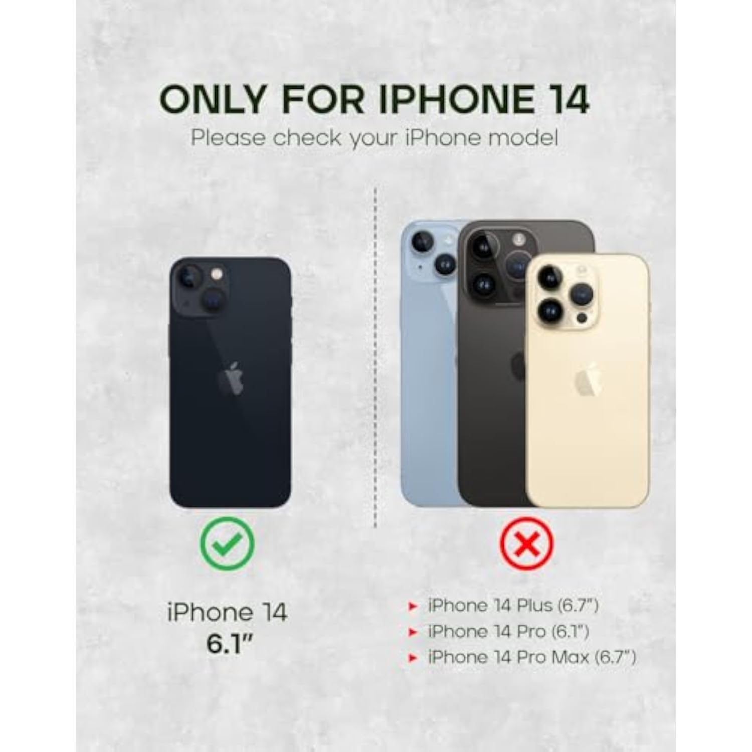 Leather Case for iPhone 14, Premium Genuine Leather Stand/Cover/Wallet/Flip Case with 2 Card Slots, Horizontal Stand, Durable Frame, Black/Tan
