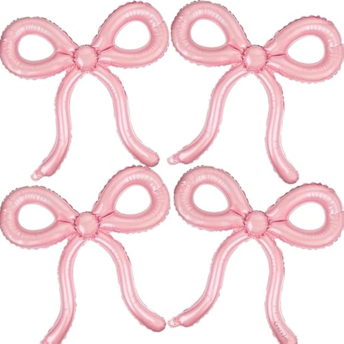 4 Pcs Large Pink Bow Balloons Pink Party Decorations For Women And Girls Birthday, Bridal Shower, Baby Shower, Bachelorette Engagement, Halloween Party Supplies 26 X 24 Inch