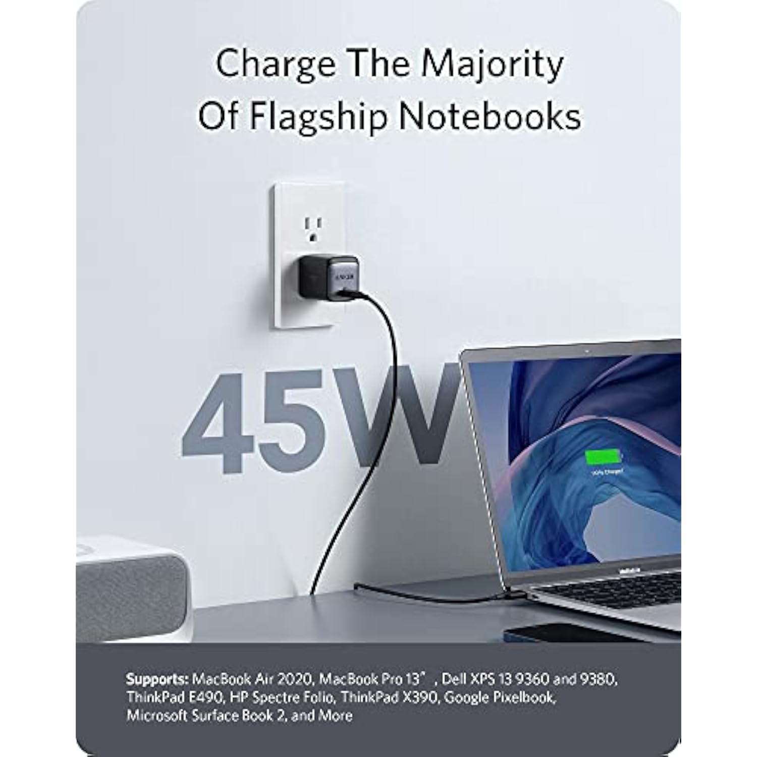 Anker USB C Charger, 713 Charger (Nano II 45W), GaN II PPS Fast Compact Foldable Charger for MacBook Pro, Galaxy, iPhone 15, Steam Deck, and More