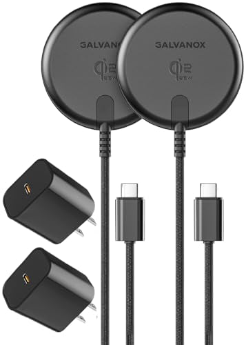 2-Pack Qi2.2 Certified 25W Magnetic Wireless Chargers for  with Fast-Charging Wall Adapters for Galaxy S26 Ultra, zFold, S25, Android Phones -
