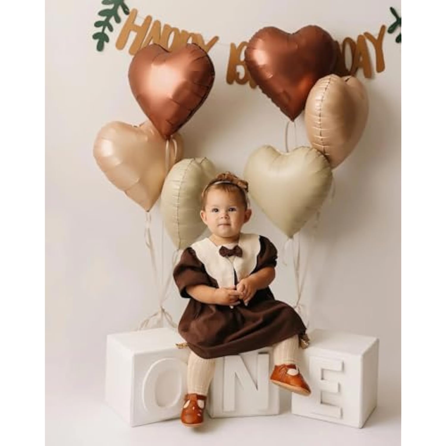 Sand White Brown Heart Balloons,10Pcs Apricot Beige Foil Heart Shaped Balloons,18Inch Boho Cream Nude Neutral Helium Balloon For Valentines,Engagement,Birthday,Baby Shower,Wedding Party Decorations
