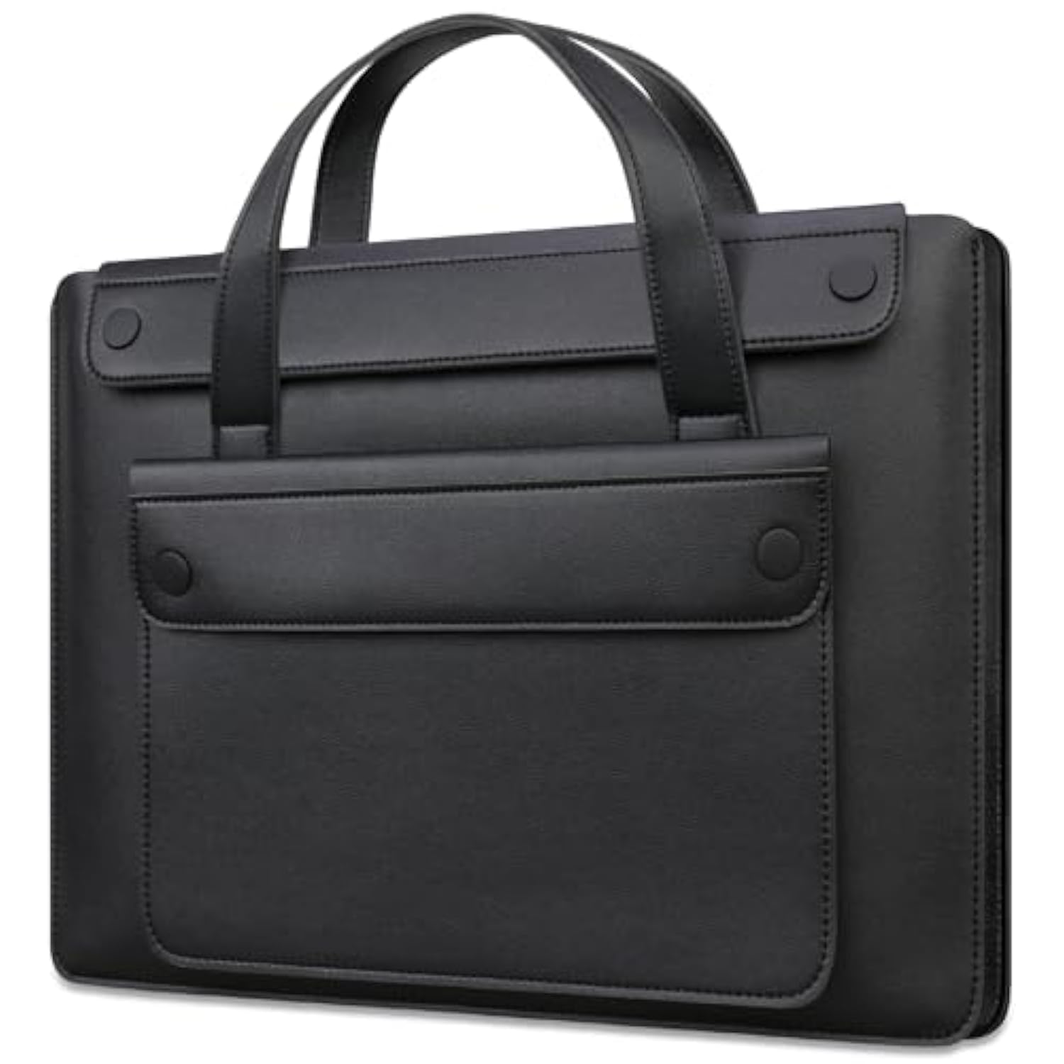 14 Inch Laptop Sleeve Case Bag For Hp 14" Laptop, Lenovo Dell Asus Acer Chromebook 14, Hp Stream 14, Dell Latitude 14, Asus Vivobook 14, Leather Computer Bag With 3 Compartments & Handle, Black