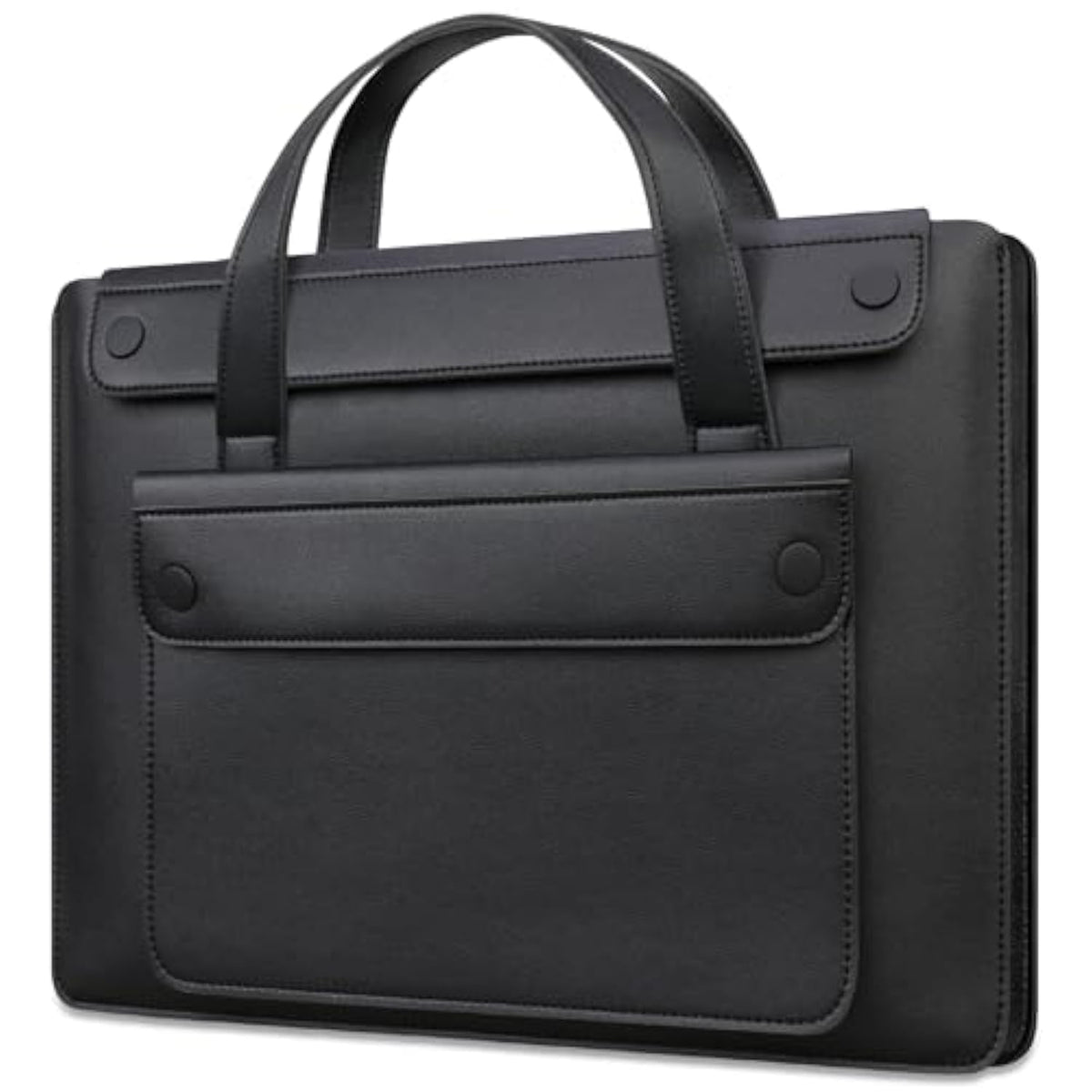14 Inch Laptop Sleeve Case Bag For Hp 14" Laptop, Lenovo Dell Asus Acer Chromebook 14, Hp Stream 14, Dell Latitude 14, Asus Vivobook 14, Leather Computer Bag With 3 Compartments & Handle, Black