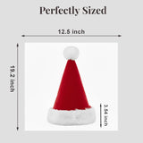 4 Pack Plush Santa Hats, Christmas Santa Hats For Christmas Party, Adult Size Xmas Holiday Hat For Unisex Kids Party Supplies