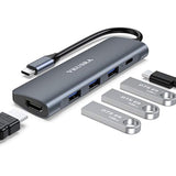 Usb C Hub Multiport Adapter, Usb C Dongle 5-In-1 With 4K Hdmi,3 Usb 3.0 Port,1