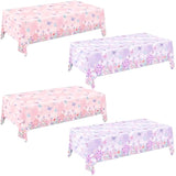 4 Pack Butterfly Tablecloths, Butterfly Birthday Decorations For Kids' & Girls' Birthdays, Disposable Table Covers, 54 X 108 Inche