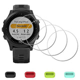 [4 Pack] Screen Protector For Garmin Forerunner 945 Smartwatch + Silicone Anti-Dust Plugs Tempered Glass Anti-Scratch Bubble-Free