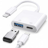 [ MFi Certified] Lightning to USB Camera Adapter with Charging Port, Portable USB3.0 Female OTG Cable for iPad to Connect Card Reader USB Flash