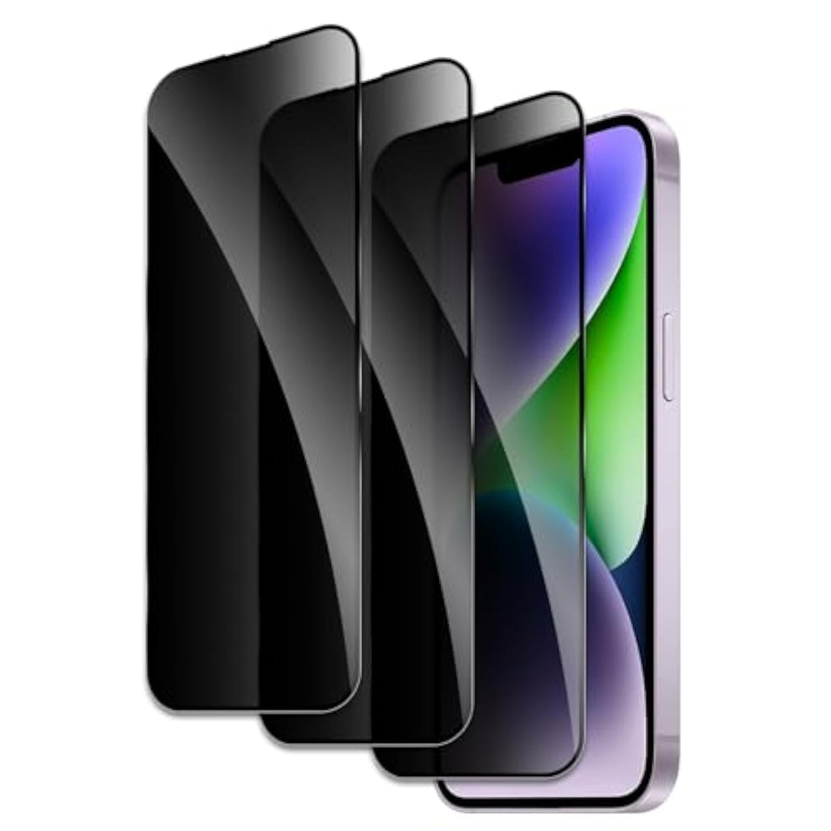 Privacy Screen Protector For Iphone 14 Plus, Shatterproof Tempered Glass Accessories, Anti Spy Tempered Glass Film, Case Friendly Ultra Resistant 9H Hardness Anti-Glare Hd Black -3 Pack